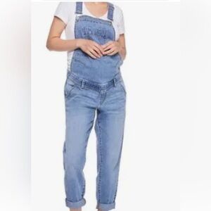 NWTS Paisley Sky maternity Slouchy straight leg overalls large